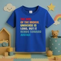 Arc Of Th Moral Universe Is Long But It Bends Toward Justice Cool Gift Toddler T-Shirt thumb 3