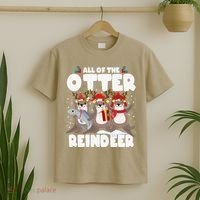 All Of The Otter Reindeer Funny Christmas Pajama Gifts T-Shirt thumb 2