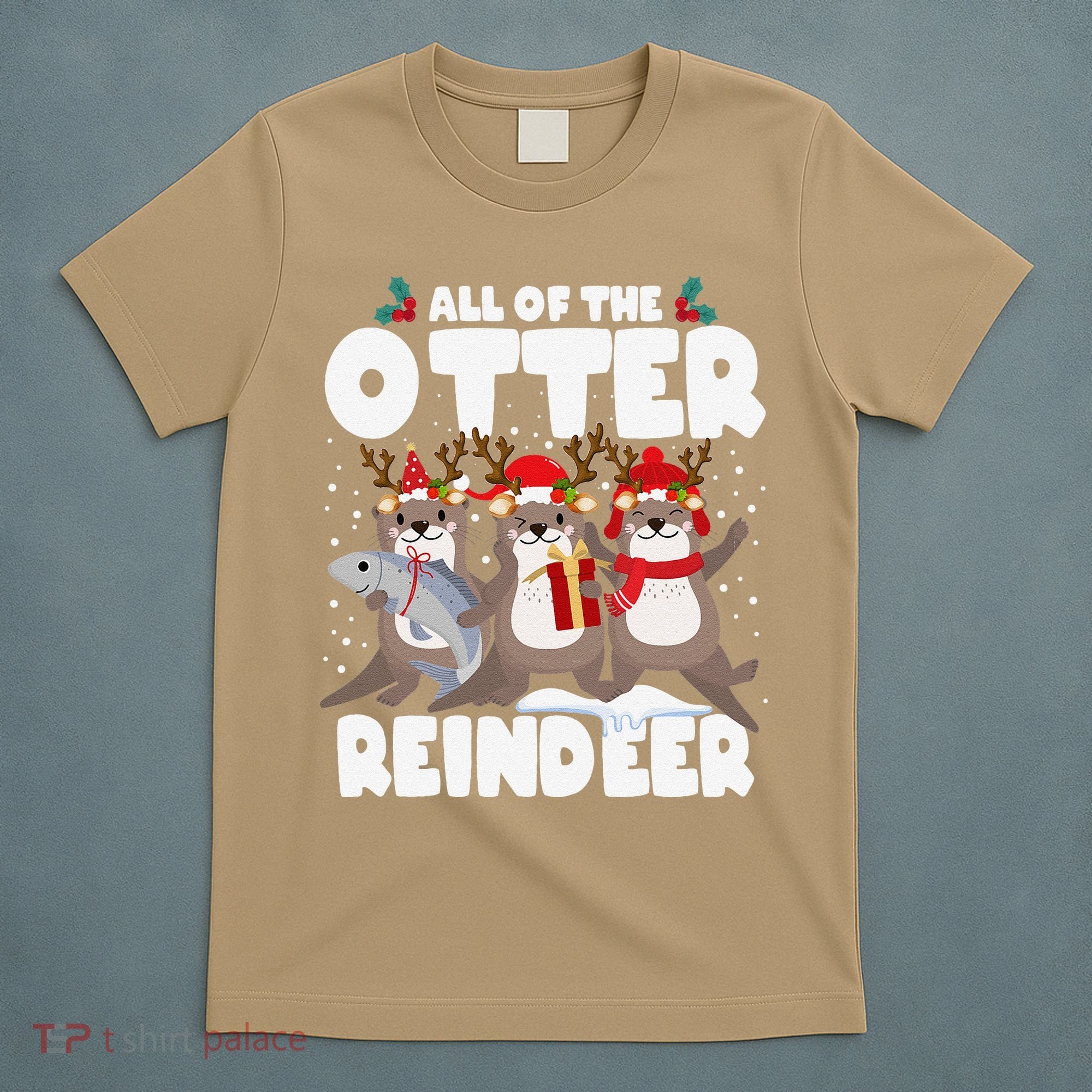All Of The Otter Reindeer Funny Christmas Pajama Gifts T-Shirt