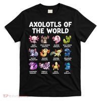 Axolotls Of The World Kawaii Types Of Axolotl Fish T-Shirt thumb 0