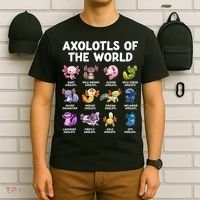 Axolotls Of The World Kawaii Types Of Axolotl Fish T-Shirt thumb 6