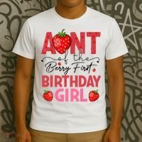 Aunt Of The Berry First Birthday Gifts Sweet Strawberry T-Shirt thumb 3