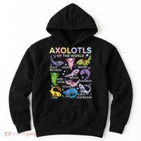 Axolotls Of The World Axolotl Kawaii Animals Salamander Hoodie thumb 0