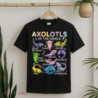 Axolotls Of The World Axolotl Kawaii Animals Salamander T-Shirt thumb 2