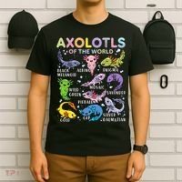 Axolotls Of The World Axolotl Kawaii Animals Salamander T-Shirt thumb 6