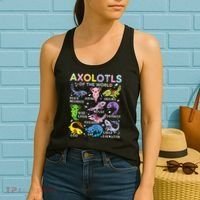 Axolotls Of The World Axolotl Kawaii Animals Salamander Women's Tank Top thumb 2
