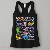 Axolotls Of The World Axolotl Kawaii Animals Salamander Women's Tank Top thumb 3