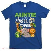 Auntie Of The Wild One Zoo Safari Jungle Animals Lover T-Shirt thumb 0