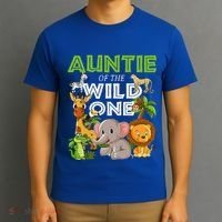Auntie Of The Wild One Zoo Safari Jungle Animals Lover T-Shirt thumb 3