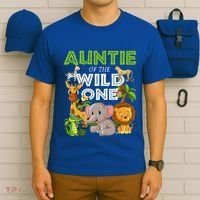 Auntie Of The Wild One Zoo Safari Jungle Animals Lover T-Shirt thumb 6