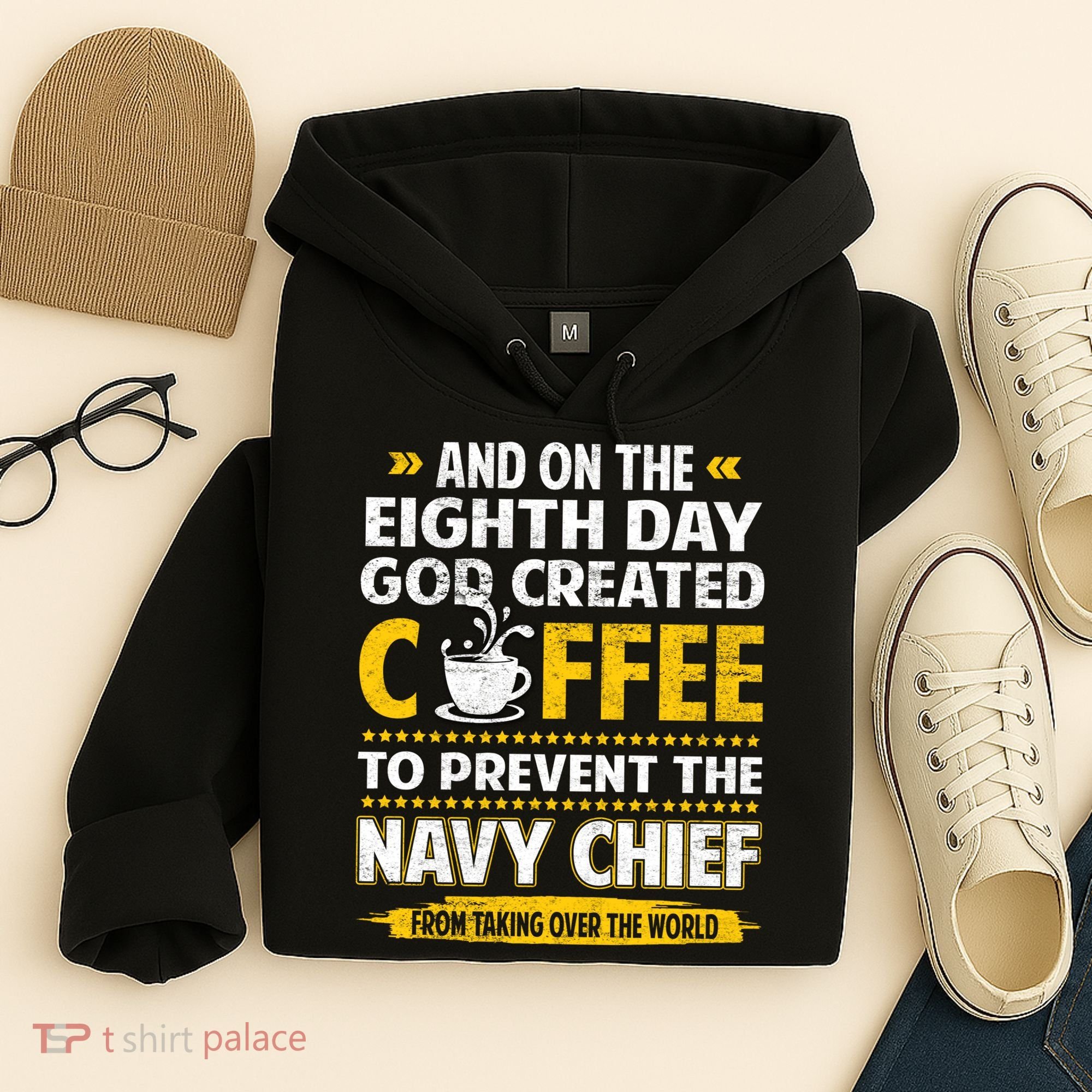 Chief And On The 8th Day God Created Coffee Na Vy Hoodie