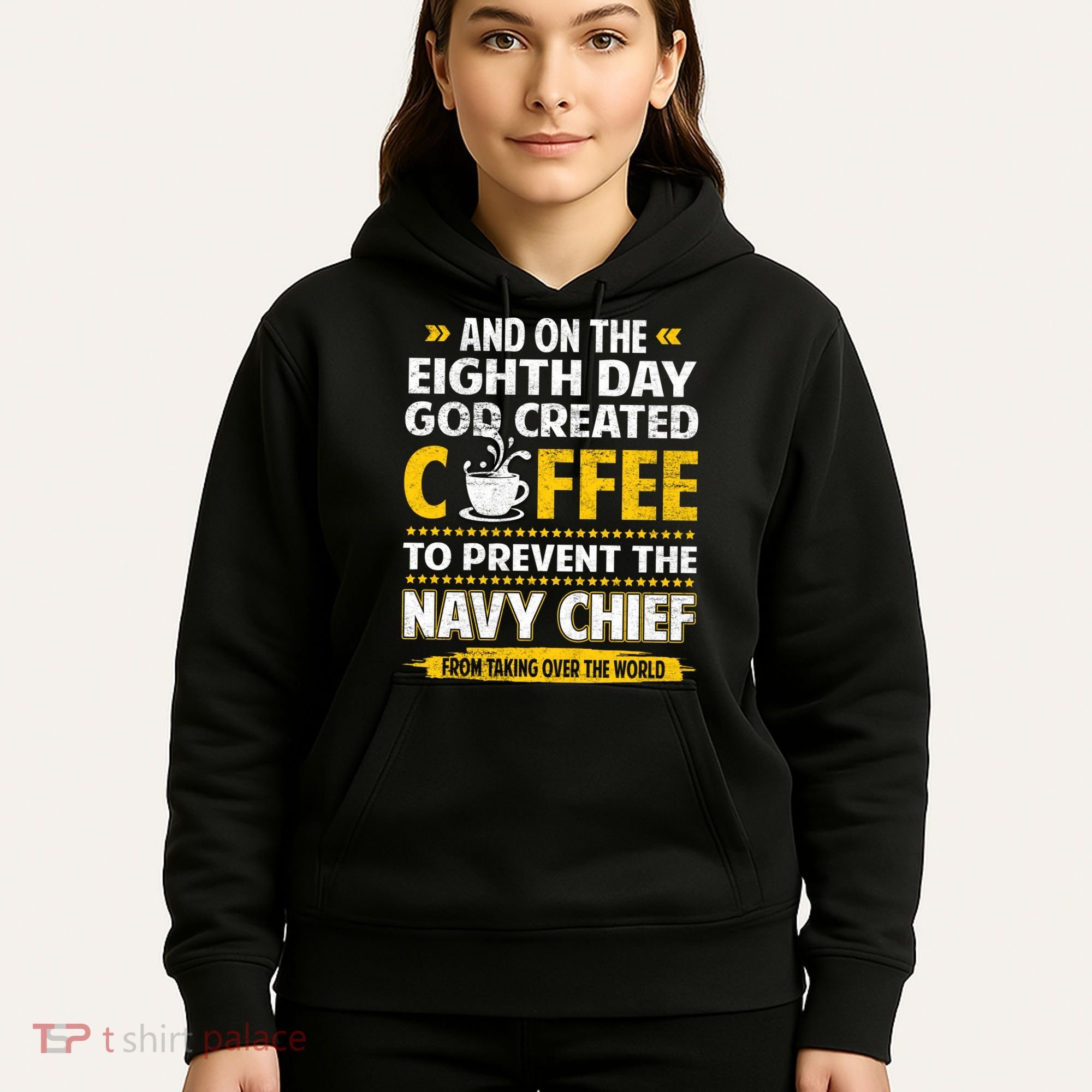 Chief And On The 8th Day God Created Coffee Na Vy Hoodie