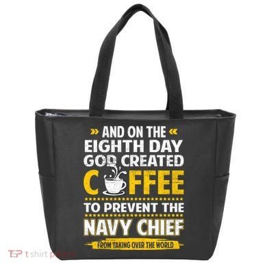 Chief And On The 8th Day God Created Coffee Na Vy Tote Bag