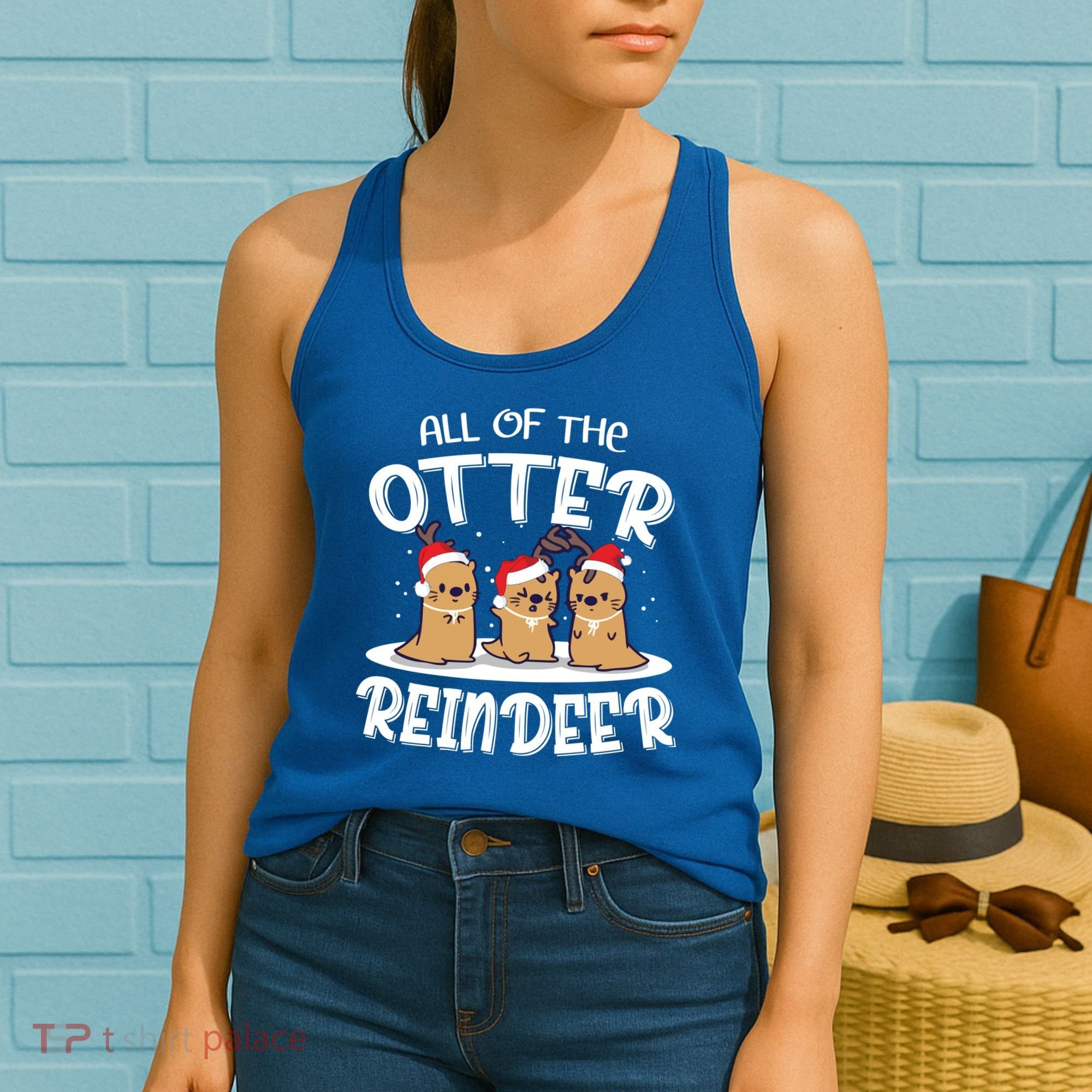All Of The Otter Reindeer Christmas Otter Lover Great Gift Women's Tank Top