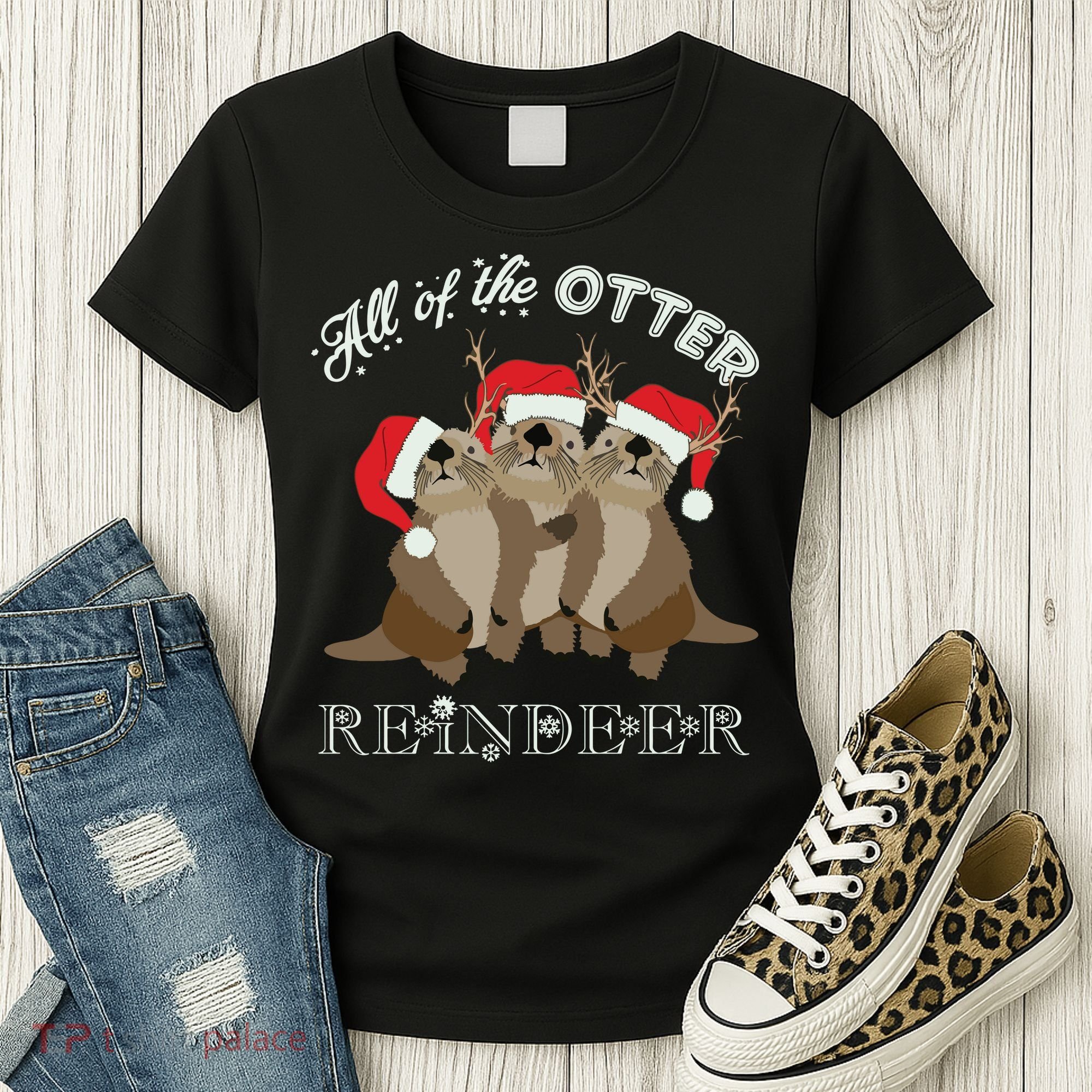 All Of The Otter Reindeer Funny Other Christmas Women's T-Shirt