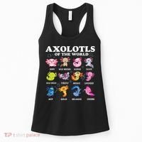Axolotls Of The World Kawaii Axolotl Animals Fish Amphibian Women's Tank Top thumb 0