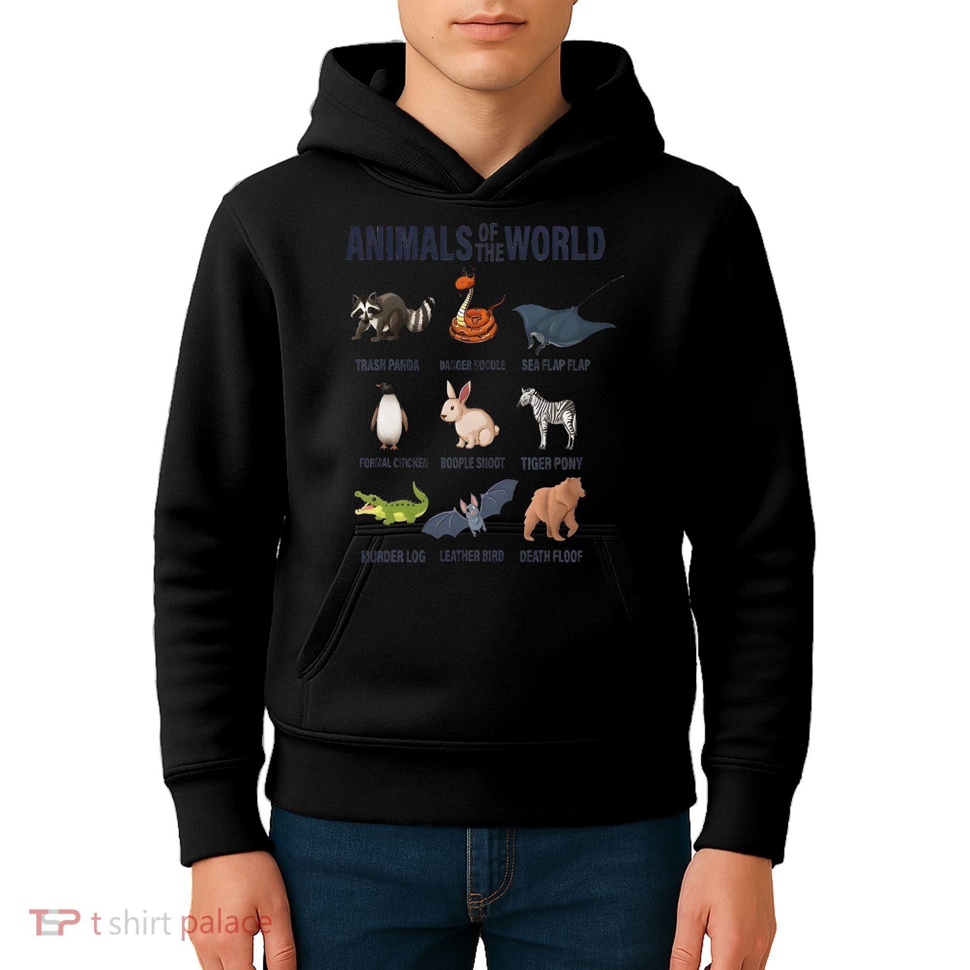 Animals Of The World Trash Panda Danger Noodle Kids Hoodie