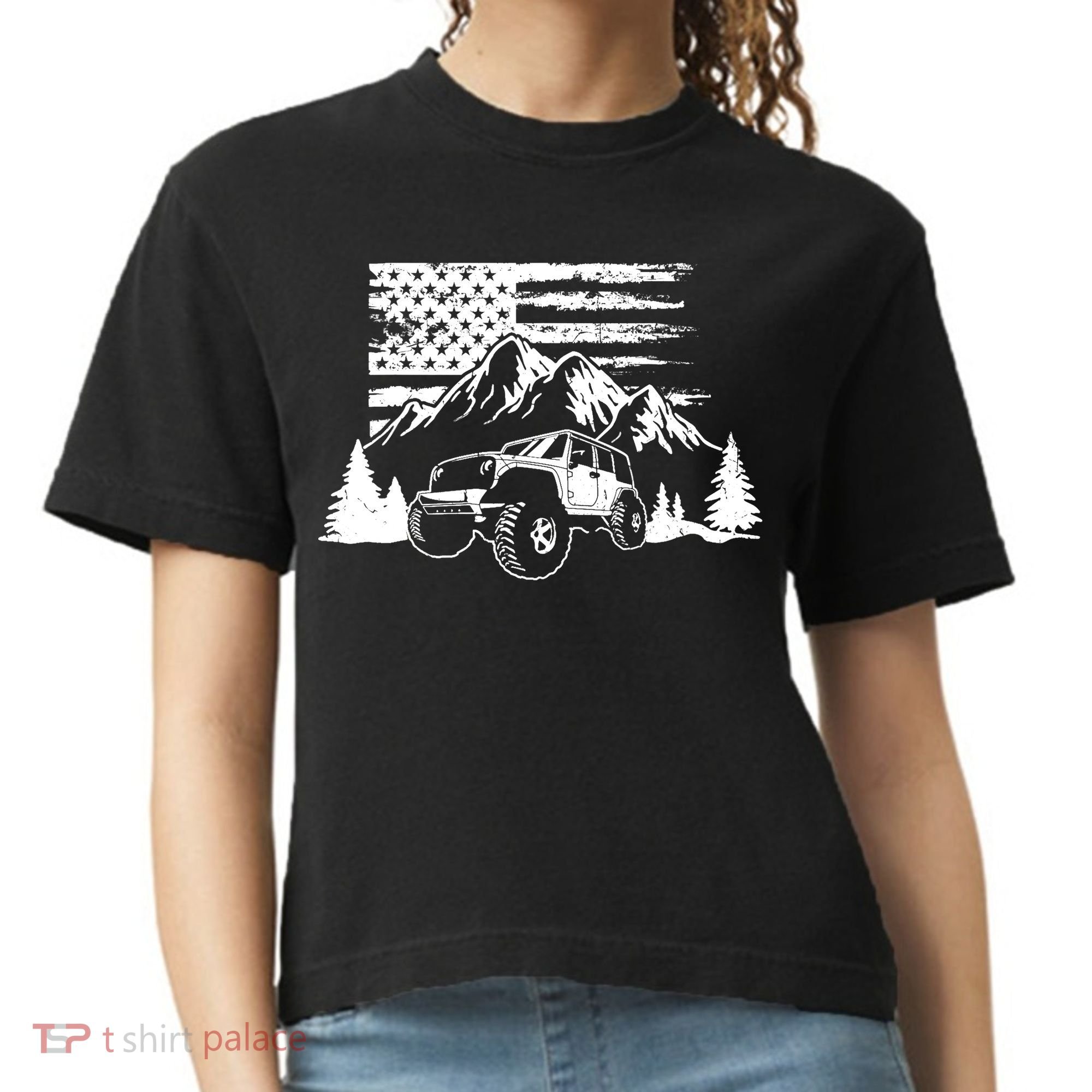 American Offroad USA Flag Atv Utv 4x4 Off Roading QUAD Comfort Colors Boxy T-Shirt