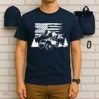 American Offroad USA Flag Atv Utv 4x4 Off Roading QUAD T-Shirt thumb 6