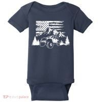 American Offroad USA Flag Atv Utv 4x4 Off Roading QUAD Baby Bodysuit thumb 0
