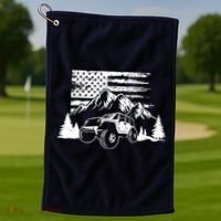 American Offroad USA Flag Atv Utv 4x4 Off Roading QUAD Golf Towel thumb 1