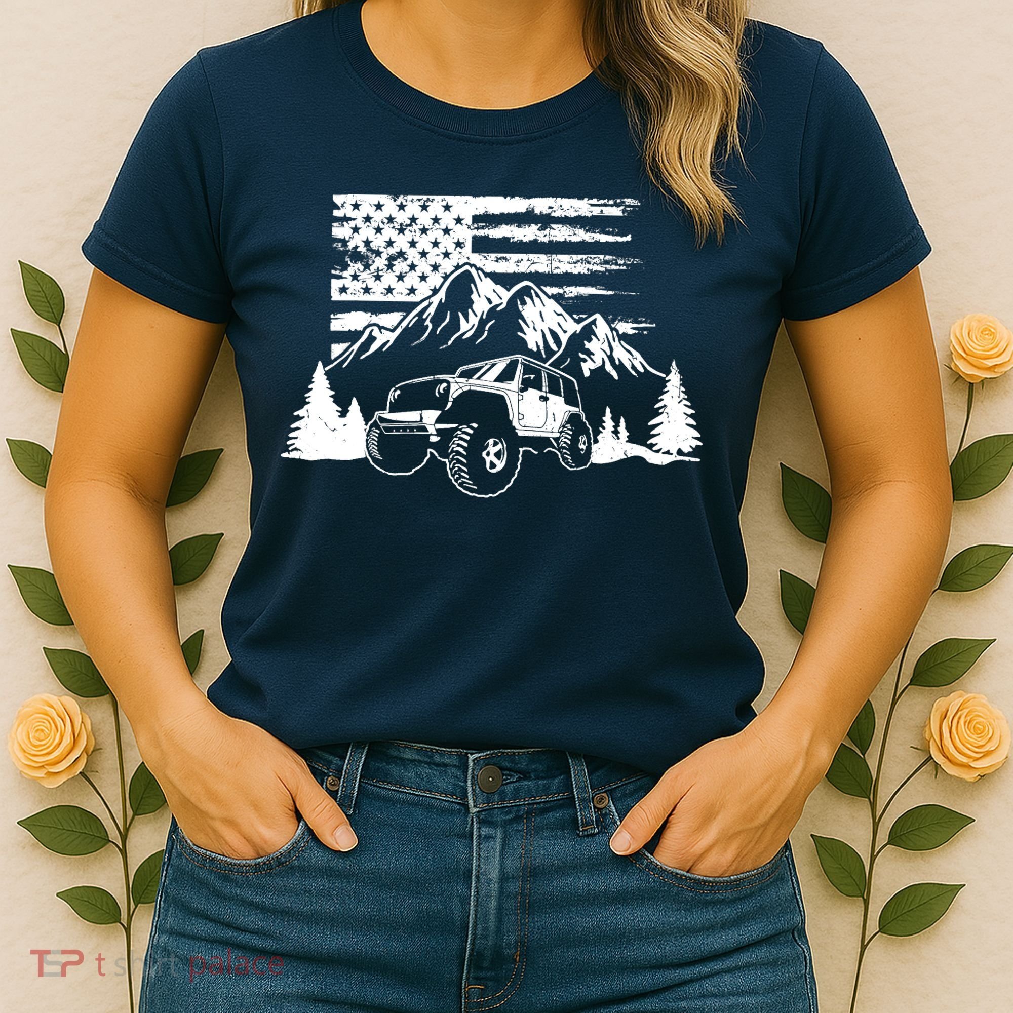 American Offroad USA Flag Atv Utv 4x4 Off Roading QUAD Women's T-Shirt