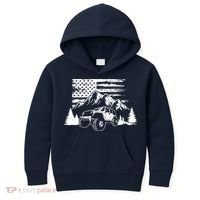 American Offroad USA Flag Atv Utv 4x4 Off Roading QUAD Kids Hoodie thumb 0