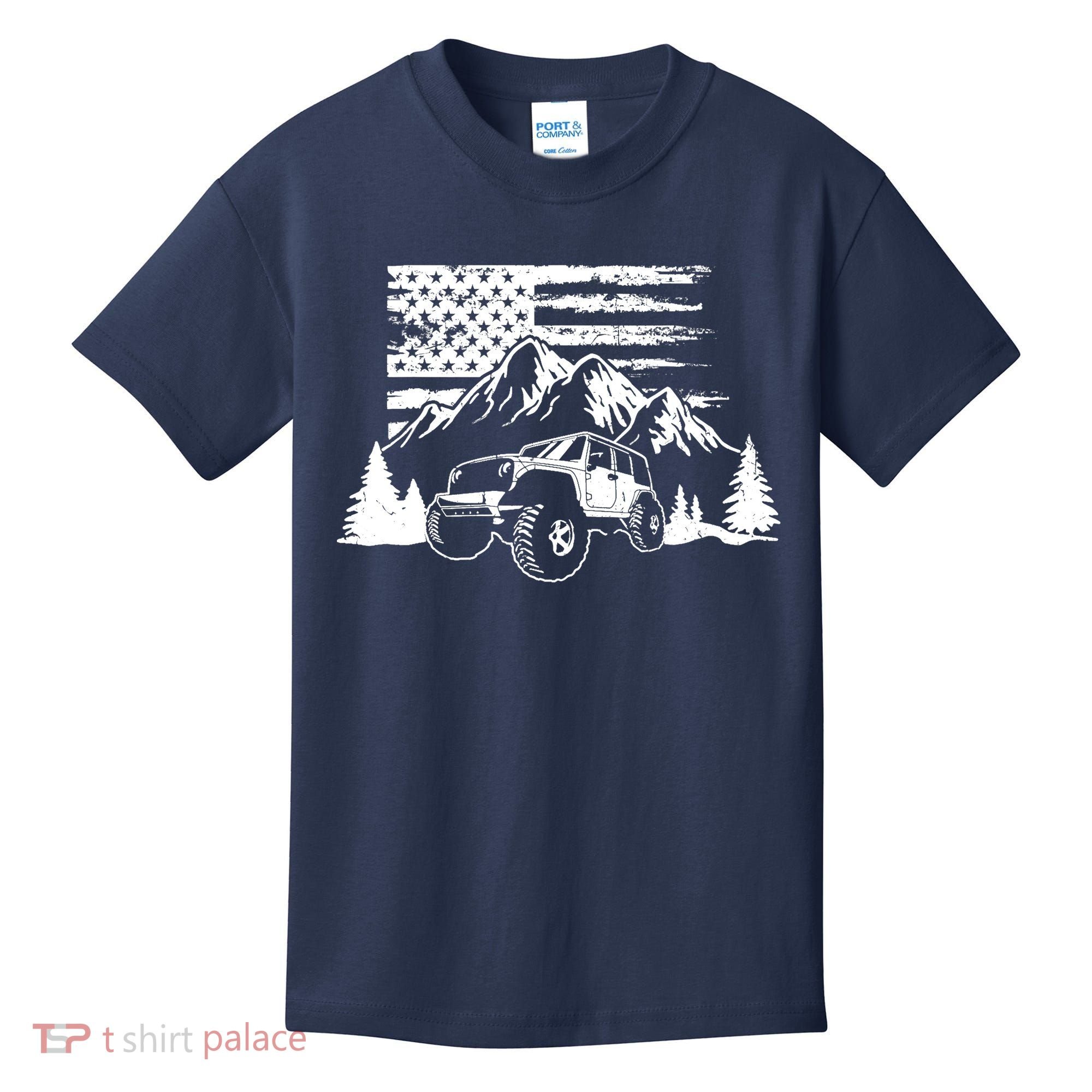 American Offroad USA Flag Atv Utv 4x4 Off Roading QUAD Kids T-Shirt
