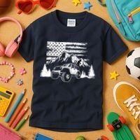 American Offroad USA Flag Atv Utv 4x4 Off Roading QUAD Kids T-Shirt thumb 3