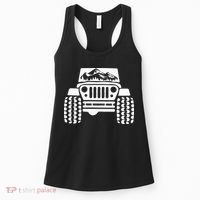 American Offroad Us Flag Forest Peace Love Offroad Women's Tank Top thumb 0