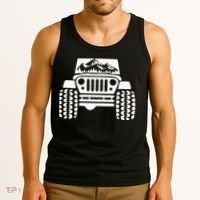 American Offroad Us Flag Forest Peace Love Offroad Tank Top thumb 3