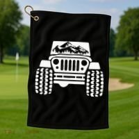 American Offroad Us Flag Forest Peace Love Offroad Golf Towel thumb 1