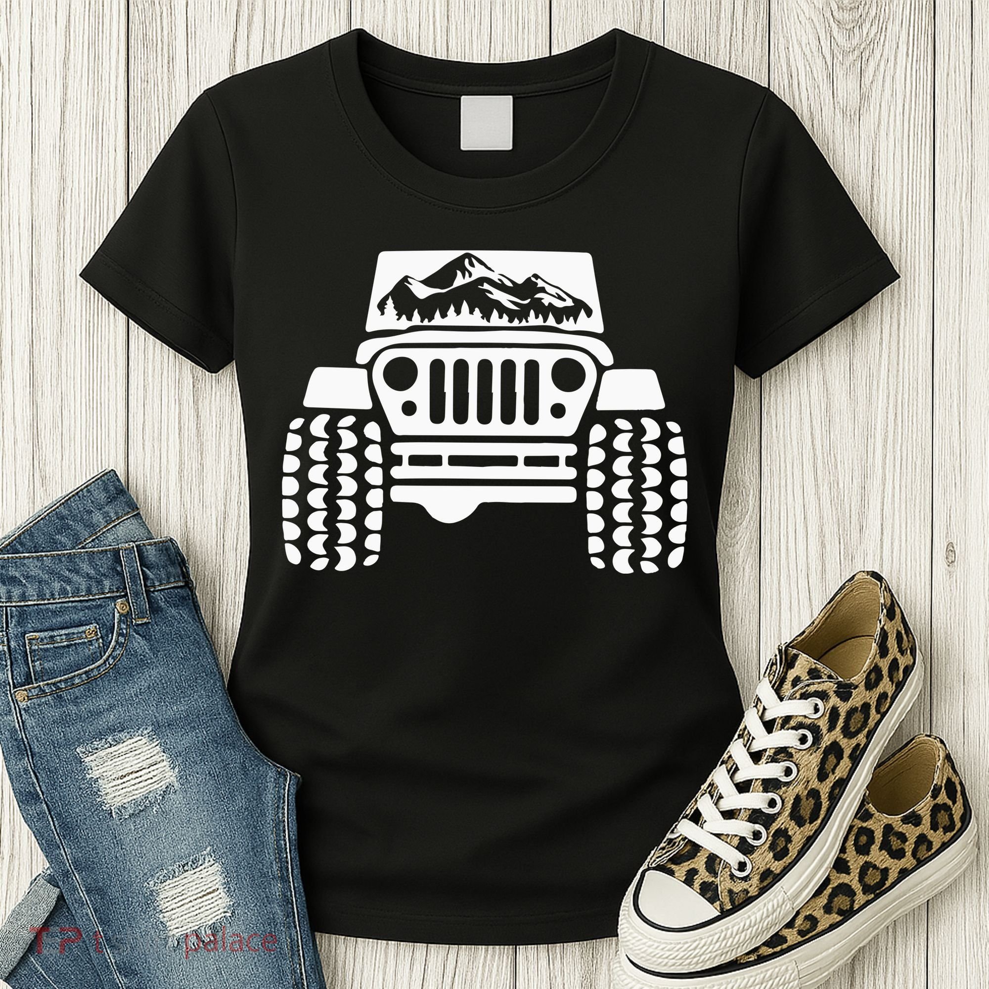 American Offroad Us Flag Forest Peace Love Offroad Women's T-Shirt