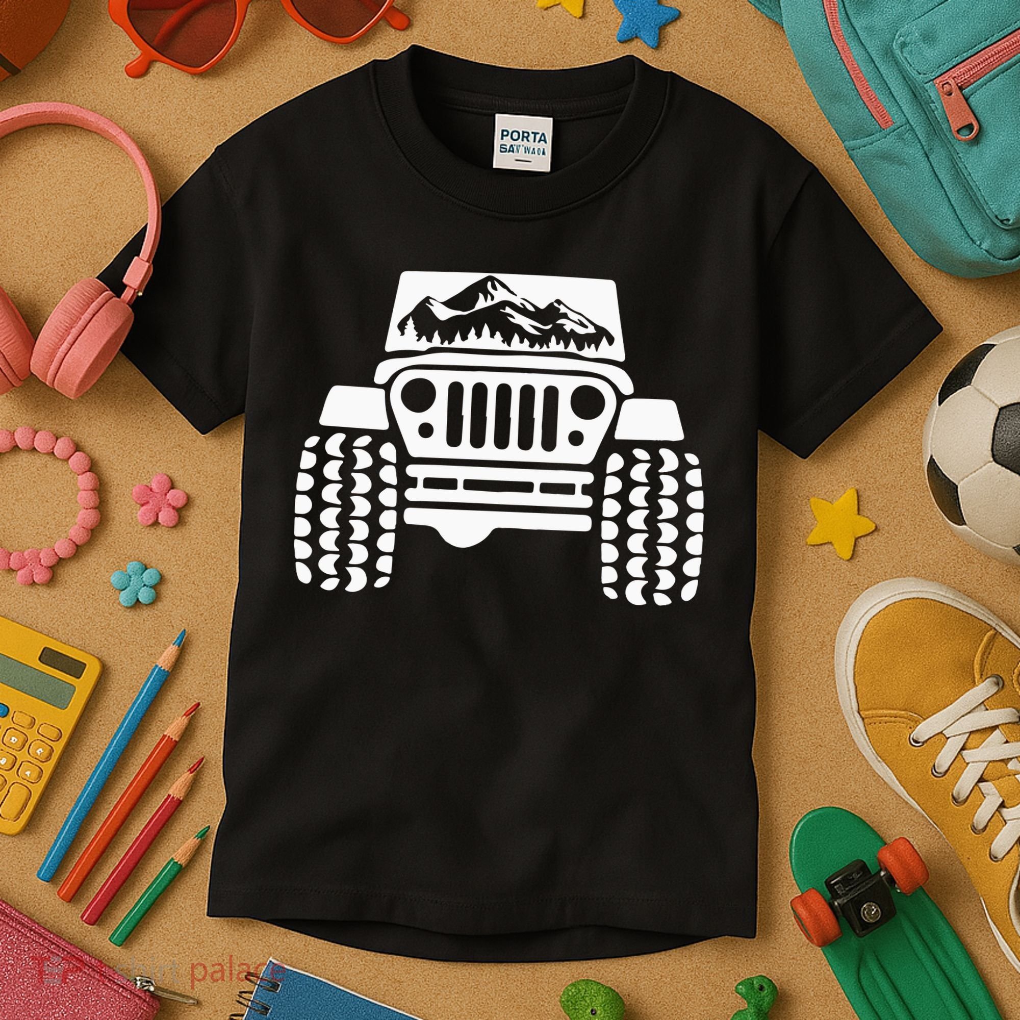 American Offroad Us Flag Forest Peace Love Offroad Kids T-Shirt