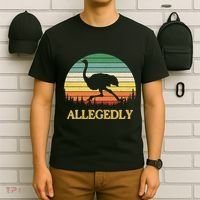 Allegedly Ostrich Vintage Retro Funny Ostrich Lover T-Shirt thumb 6