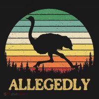 Allegedly Ostrich Vintage Retro Funny Ostrich Lover T-Shirt thumb 7
