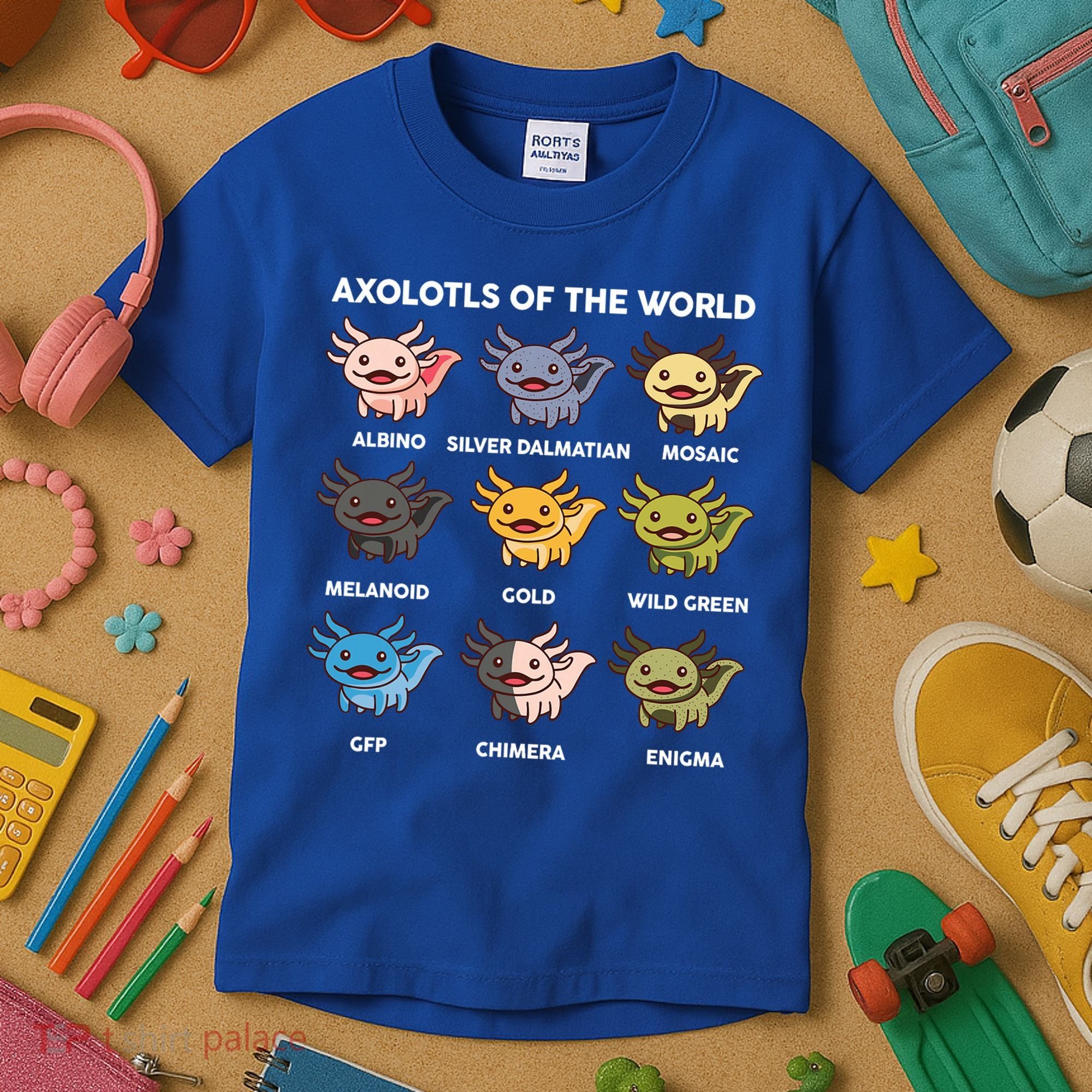  Axolotl Of World  Kids T-Shirt