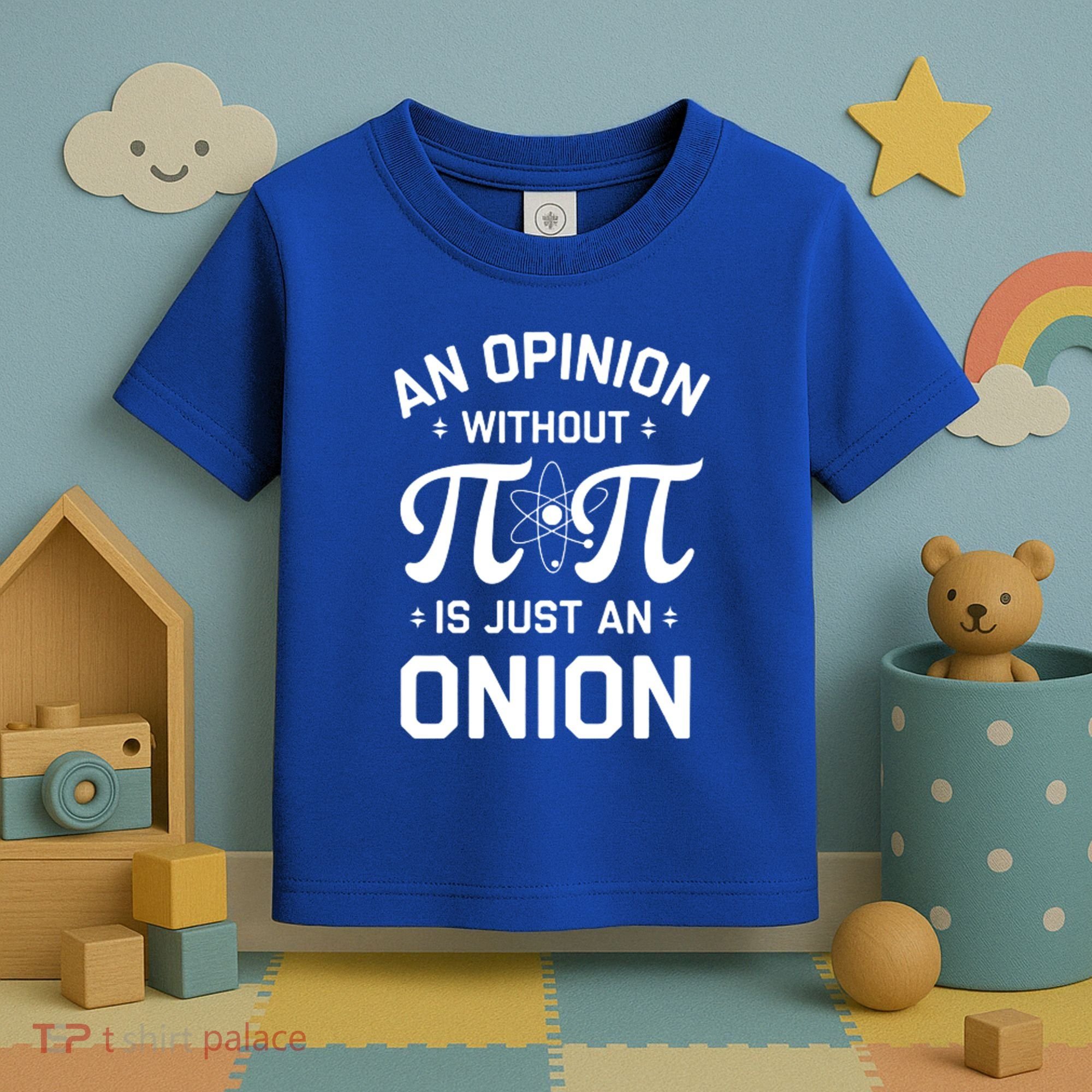 An Opinion Without Pi Is Just An Onion Clever Math Pun Cute Gift Toddler T-Shirt