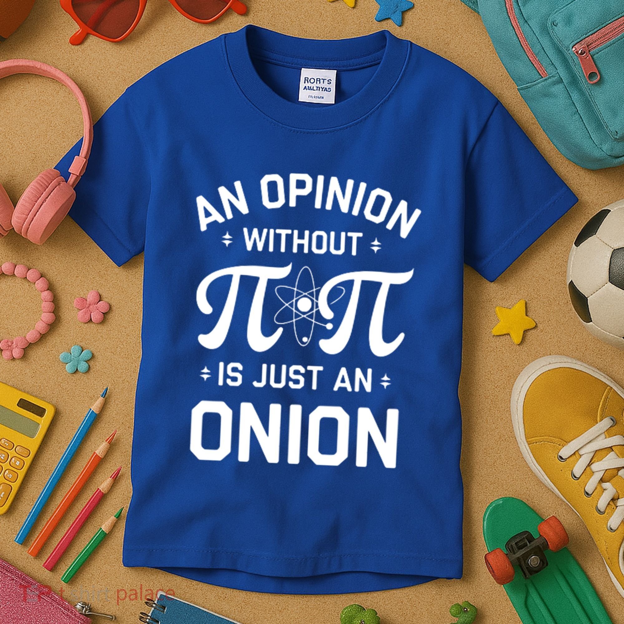 An Opinion Without Pi Is Just An Onion Clever Math Pun Cute Gift Kids T-Shirt