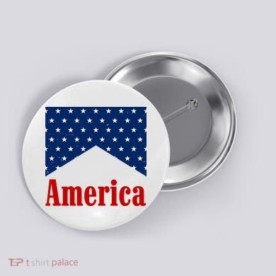 America Patriotic 4th Of July Button