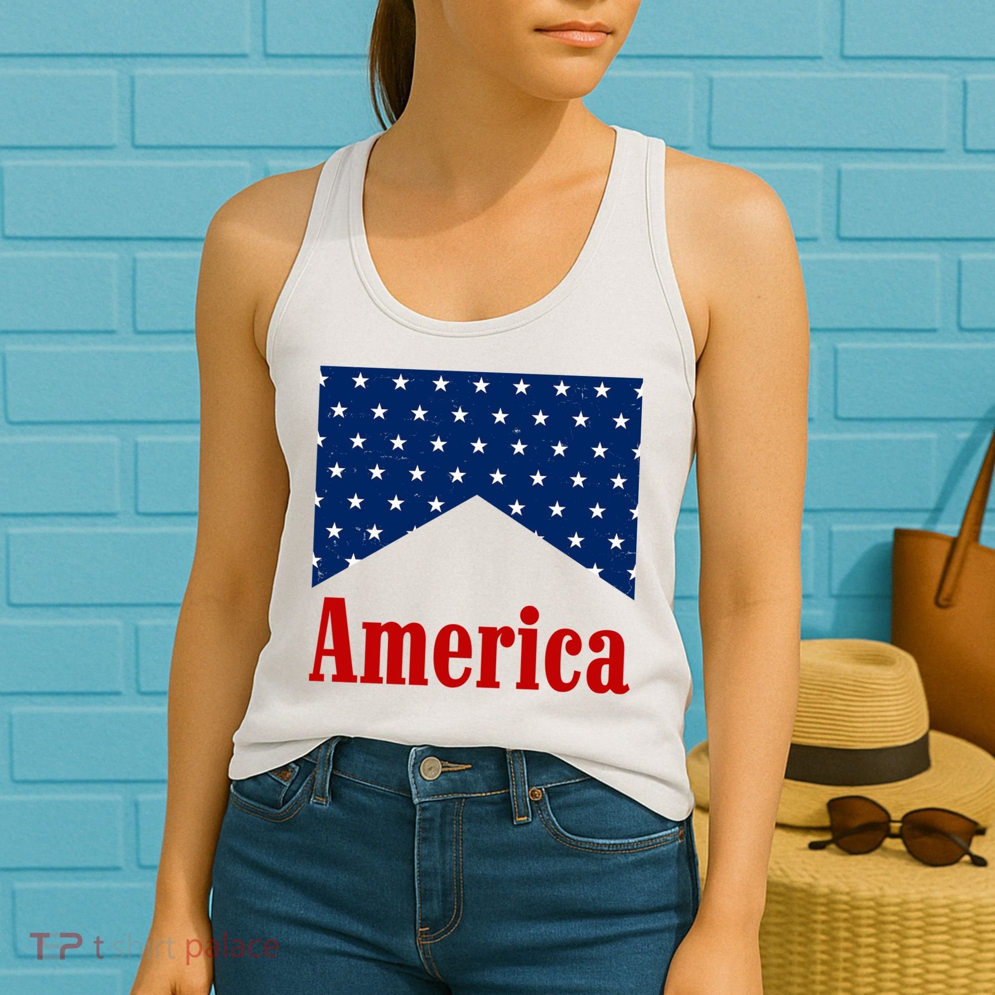 America Patriotic 4th Of July Women's Tank Top