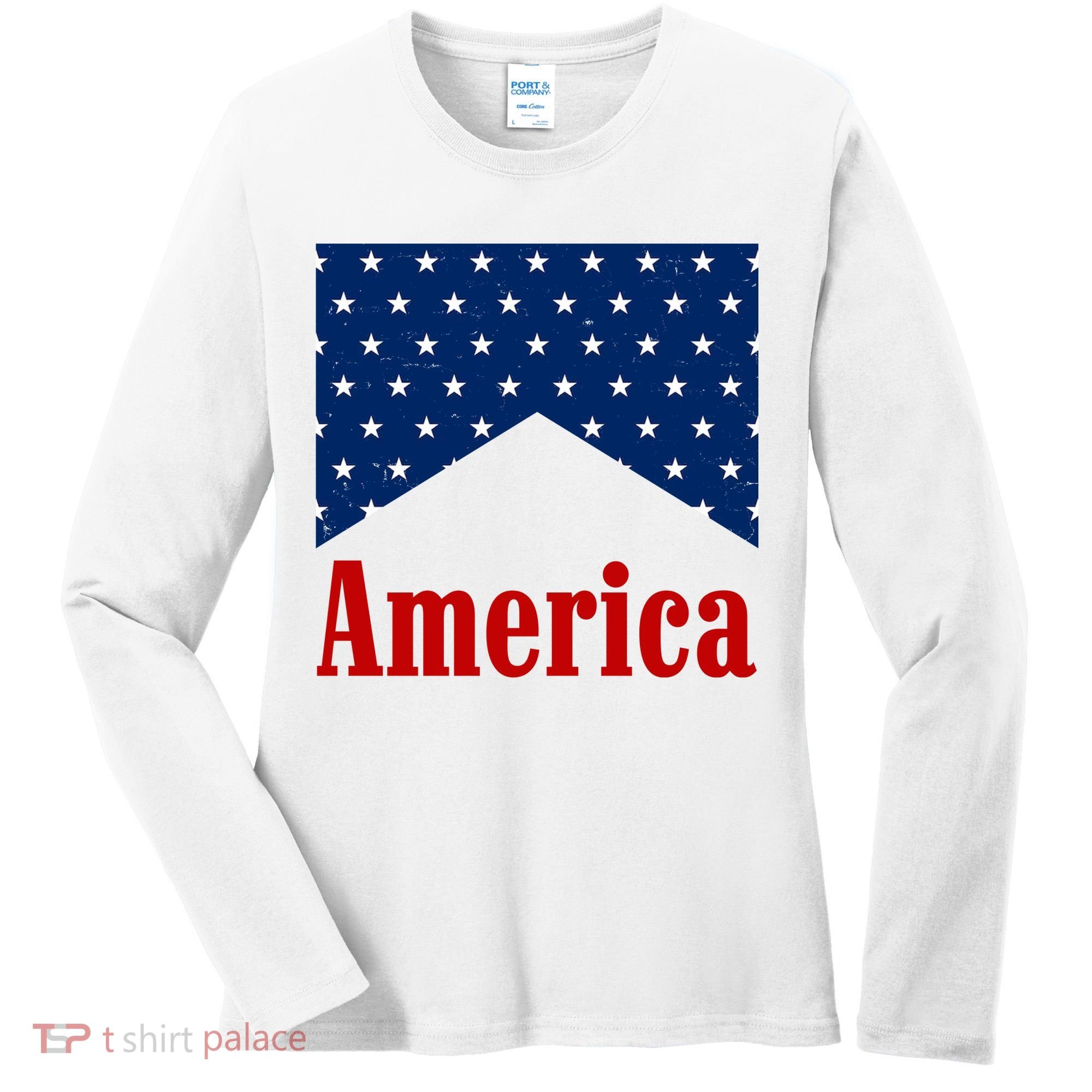 America Patriotic 4th Of July Women's Long Sleeve Shirt