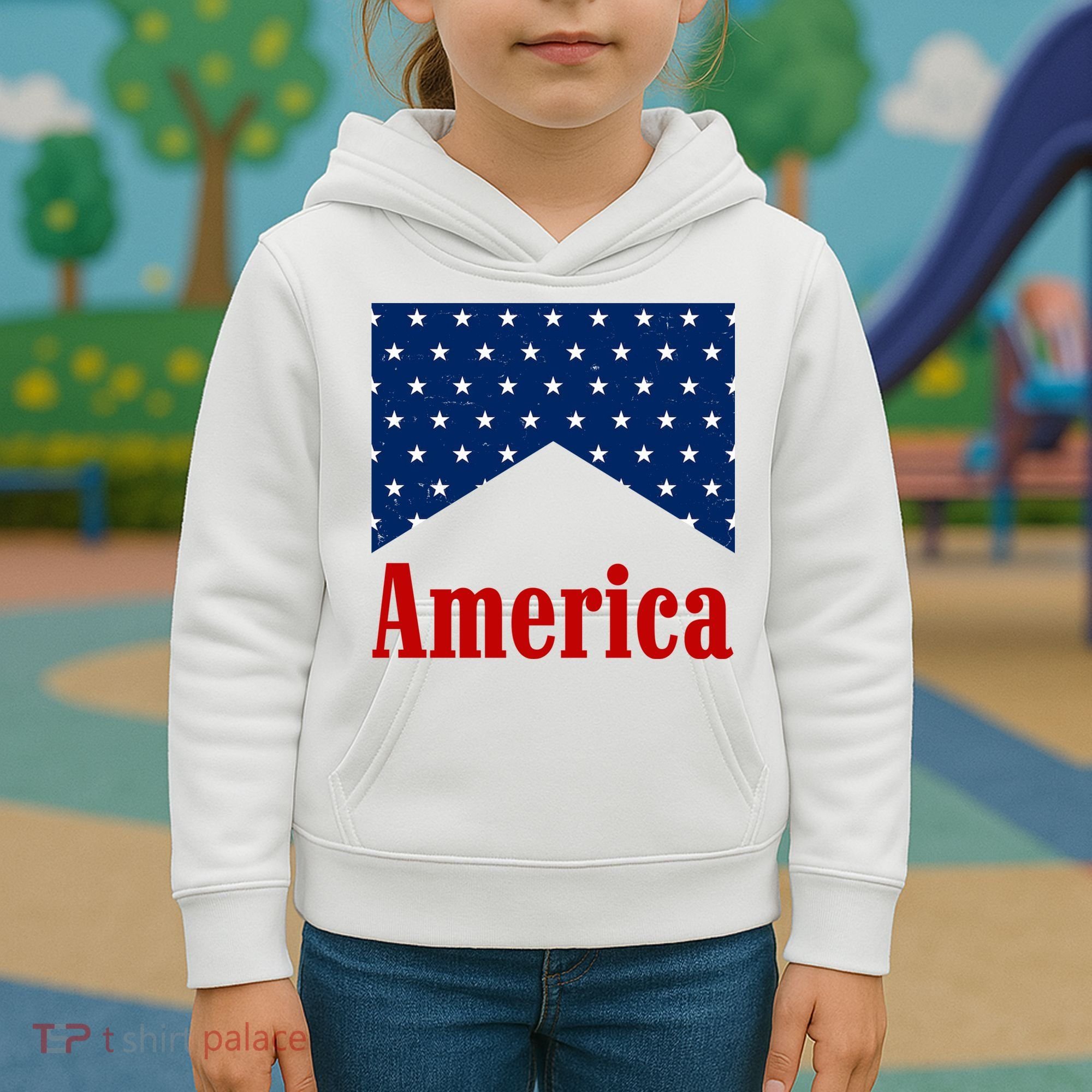 America Patriotic 4th Of July Kids Hoodie