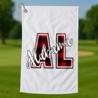 Alabama Plaid Al Golf Towel thumb 1