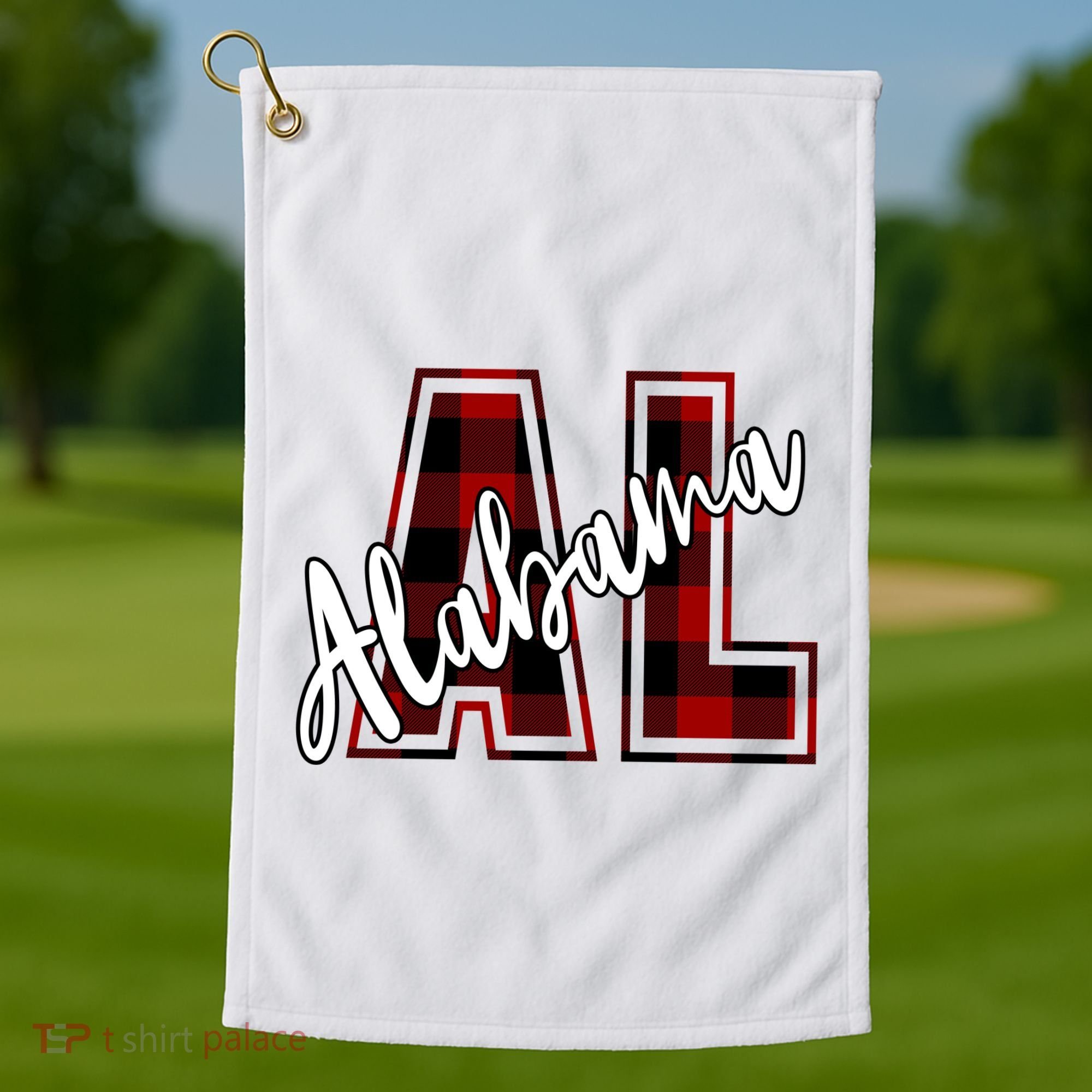 Alabama Plaid Al Golf Towel
