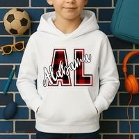 Alabama Plaid Al Kids Hoodie thumb 2