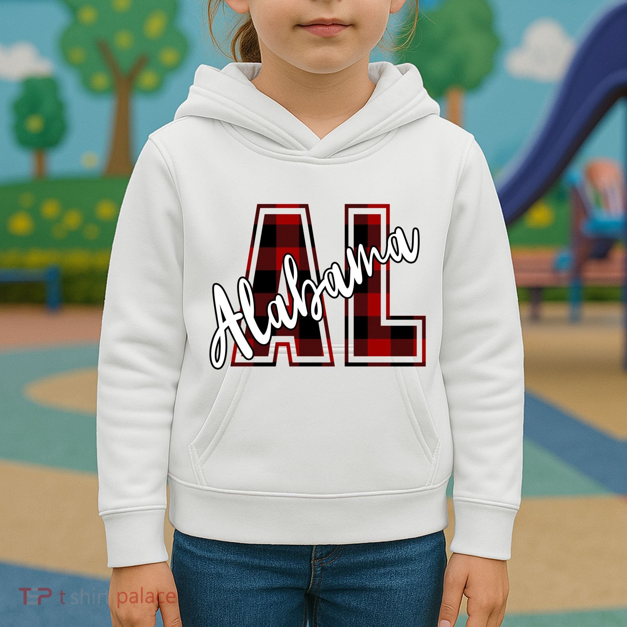 Alabama Plaid Al Kids Hoodie