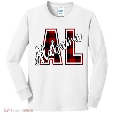 Alabama Plaid Al Kids Long Sleeve Shirt