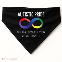 Autistic Pride Autism Awareness Acceptance Love Heart Puzzle USA-Made Doggie Bandana thumb 0