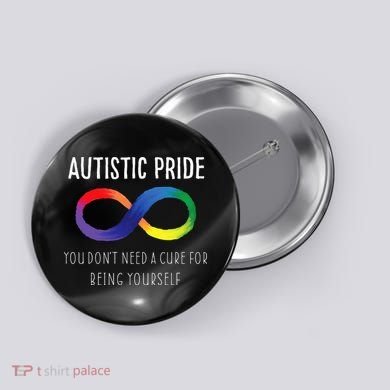 Autistic Pride Autism Awareness Acceptance Love Heart Puzzle Button